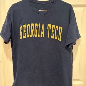 Fanatics Dark Blue Crewneck Georgia Tech T-Shirt, size Large